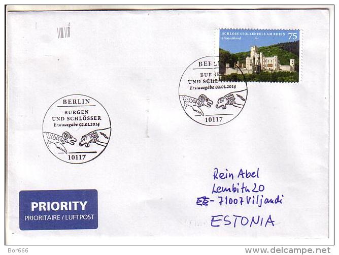 GOOD GERMANY Postal Cover To ESTONIA  2014 - Good Stamped: Stolzenfels Am Rhein - Briefe U. Dokumente