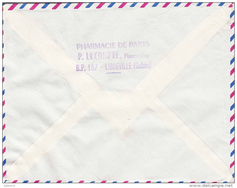 GABON 1958 - 20 F Sondermarke Auf LP-Brief Von Libreville &gt; Montreuil Paris - Other & Unclassified