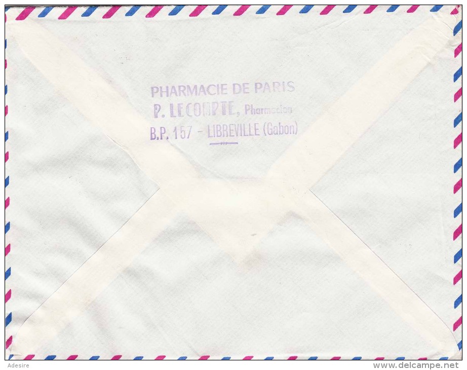 GABON 1958 - 20 F Sondermarke Auf LP-Brief Von Libreville &gt; Montreuil Paris - Sonstige & Ohne Zuordnung