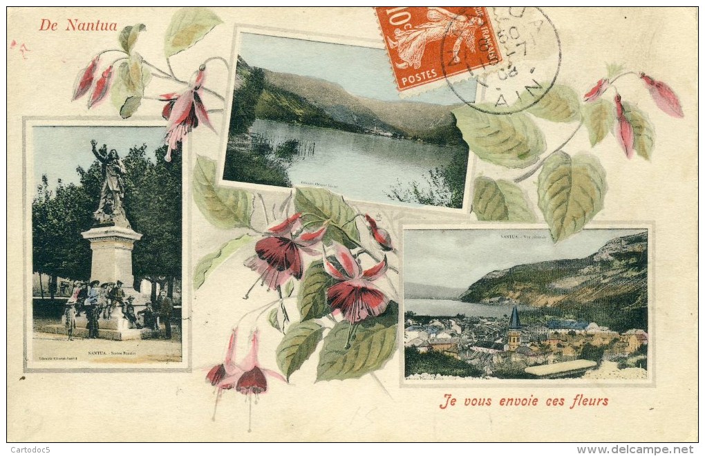 De Nantua  Je Vous Envoie Ces Fleurs Cpa - Nantua