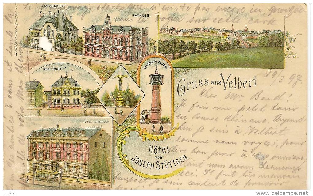 GERMANIA - NordRhein Westfalen  - Gruss Aus VELBERT - Hotel Joseph Stuettgen - 1897 - Velbert