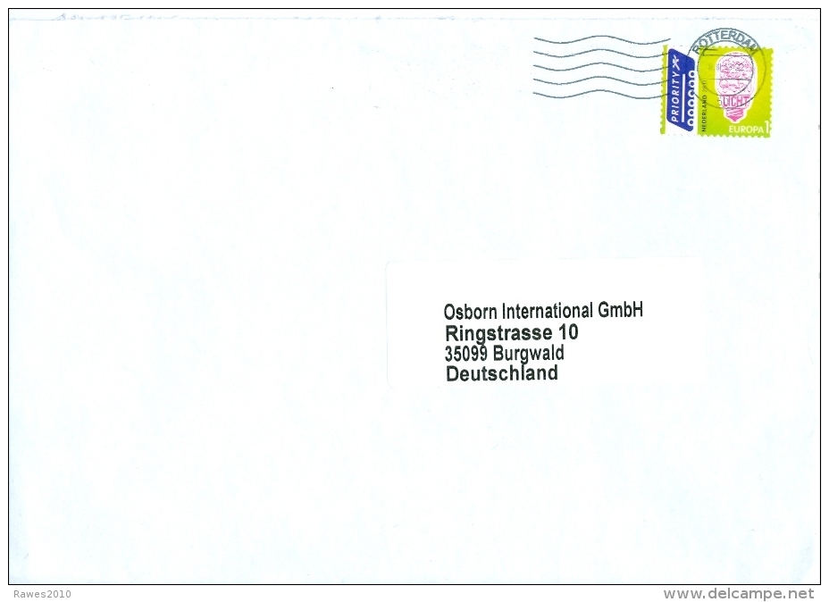 Niederlande Rotterdam TGST BM 1 € Licht Glühbirne Brief Brief Nach Deutschland - Briefe U. Dokumente