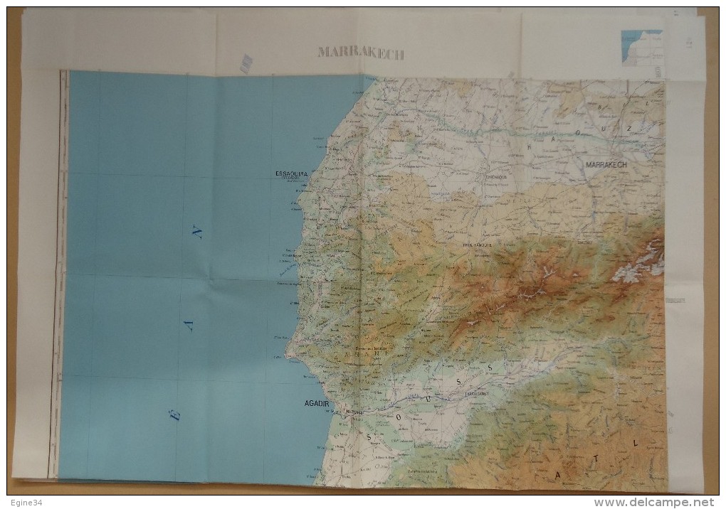 Carte Générale Du Maroc - Echelle 1/500 000 - 1960 - 5 Feuilles El-Jadida-Rabat-Oujda-Mar Rakech-Hamada Du Guir - Cartes Géographiques