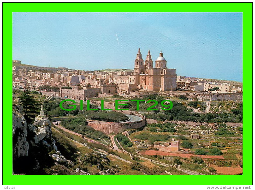 MALTE- MALTA - VIEW OF MELLIENA VILLAGE &amp; PARISH CHURCH  -  PERFECTA ADVERTISING LTD - - Malta