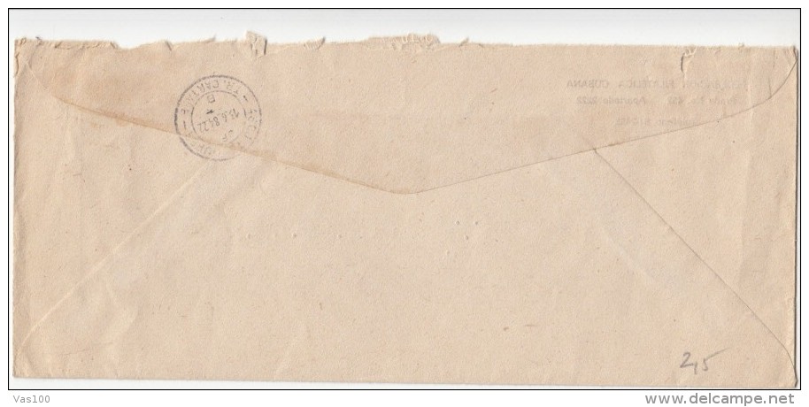 AMOUNT 65, HAVANA, MACHINE RED STAMPS ON REGISTERED COVER, 1984, CUBA - Storia Postale