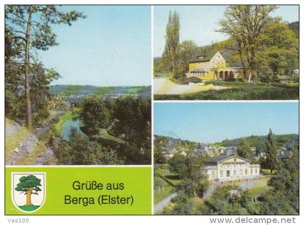 CPA BERGA ELSTER- PANORAMA, RIVER, CITY HALL, THE CLUB - Wittenberg