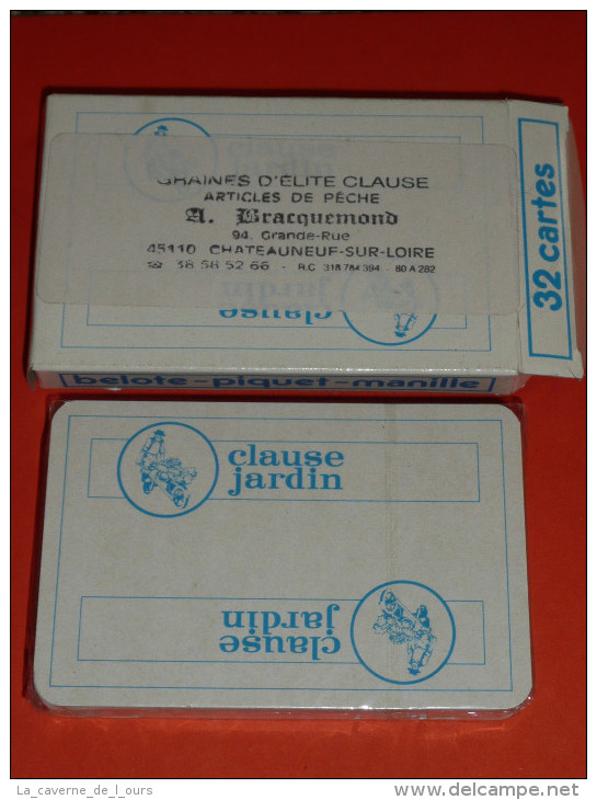 Rare Jeu De Cartes Publicitaire NEUF Clause Jardin Articles De Pêche Bracquemond Chateauneuf Sur Loire 45 - 32 Cards