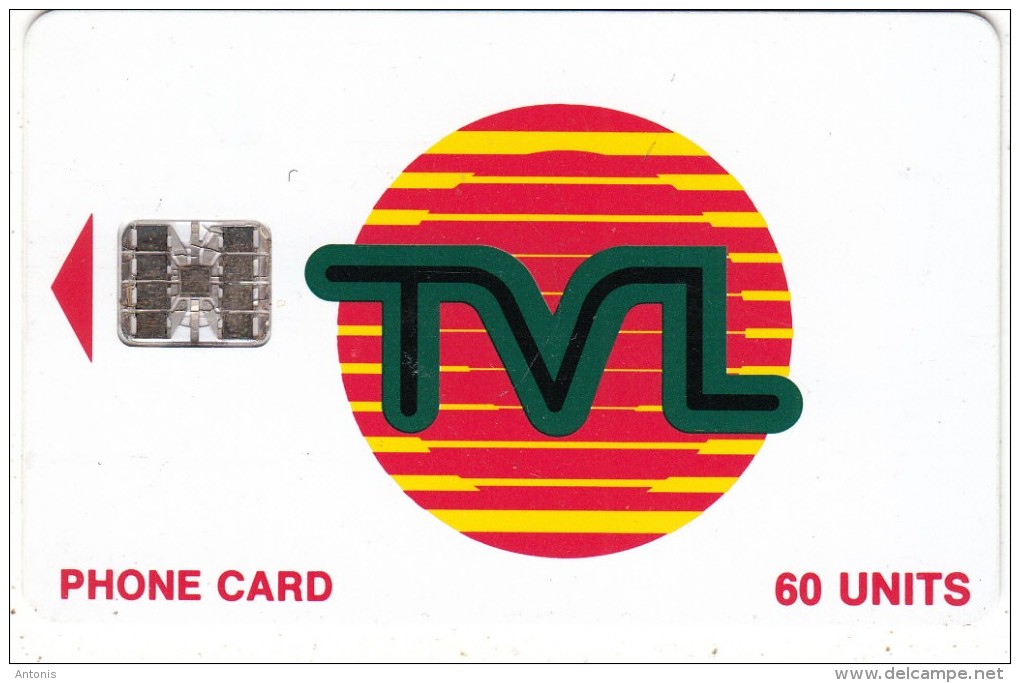 VANUATU - TVL Logo 60 Units, Red CN : 7 Digits, Used - Vanuatu