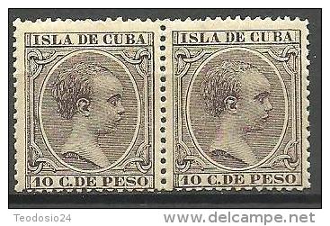 ESPAÑA COLONIAS CUBA 1891-92  PAREJA EDIFIL  Nº 128** . - Cuba (1874-1898)