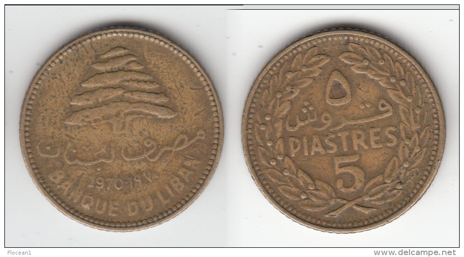 **** LIBAN - LEBANON - 5 PIASTRES 1970 **** EN ACHAT IMMEDIAT !!! - Líbano