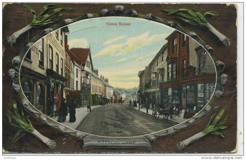 GWENT - ABERGAVENNY - CROSS STREET 1910 Gw8 - Monmouthshire