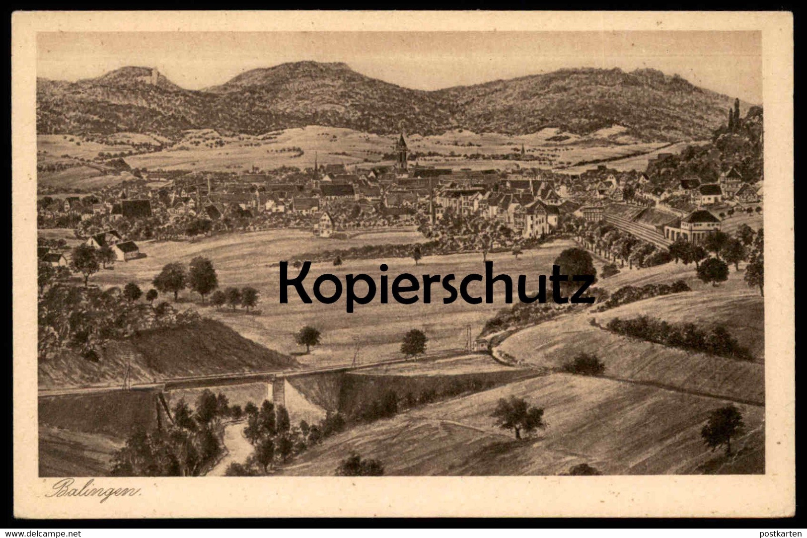 ALTE KÜNSTLER POSTKARTE BALINGEN PANORAMA TOTALANSICHT GESAMTANSICHT BADEN-WÜRTTEMBERG Cpa Postcard AK Ansichtskarte - Balingen