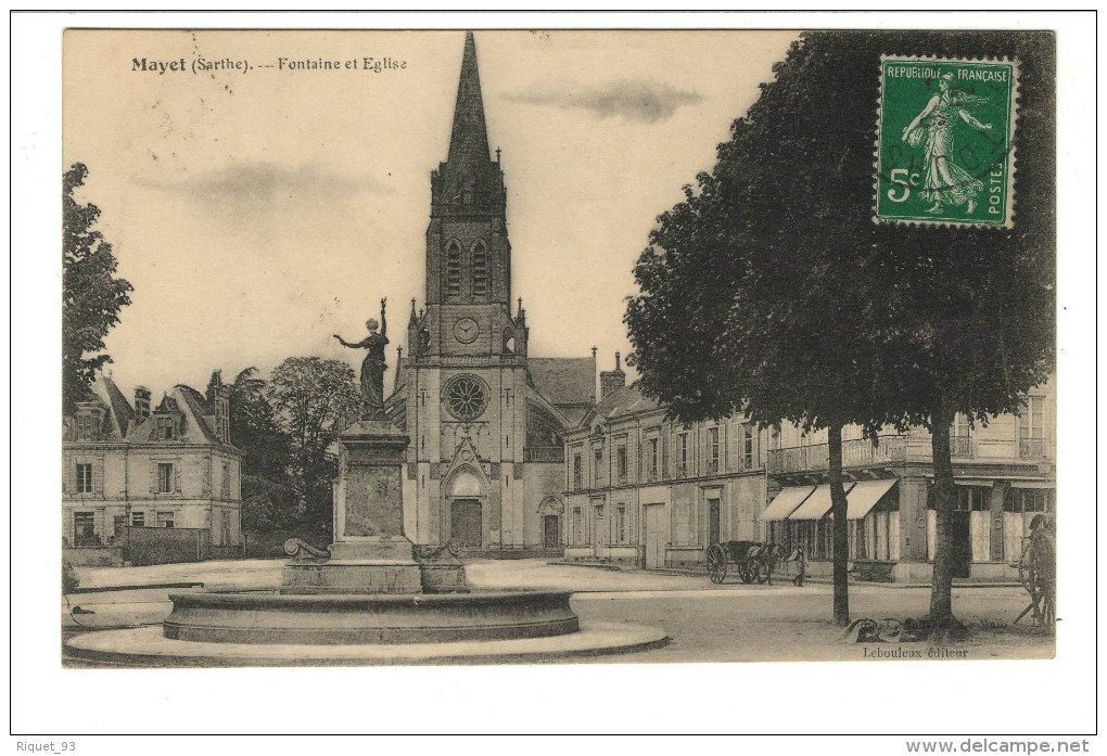MAYET - Fontaine Et Eglise - Mayet