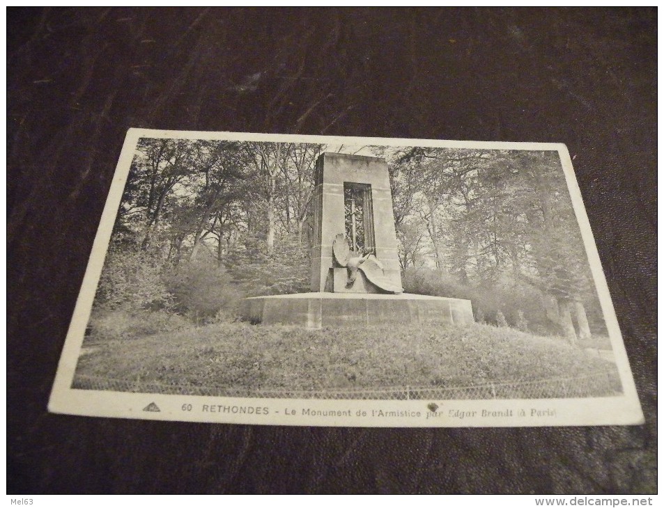 A124..CPA..Thème..CROYANCE..60..OISE..RETHONDES..Le Monument De L'Armistice...rare Beau Plan.écrite & Voyagée 1934 - Monuments