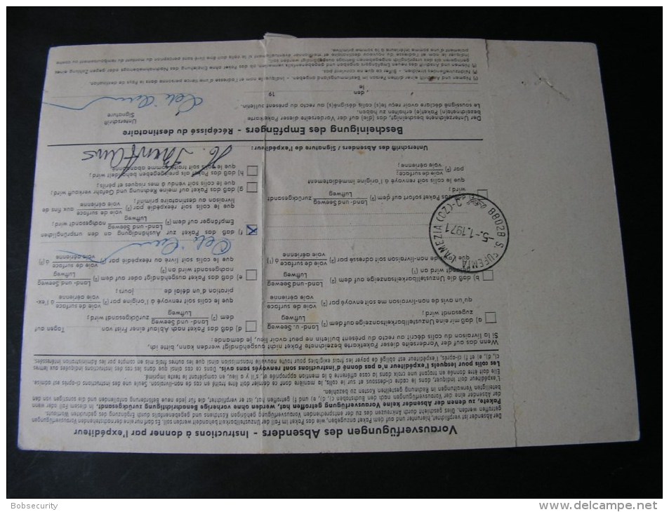 == BRD Vallendar  Paketkarte Italien Nachporto  1971 - Pacchi In Concessione