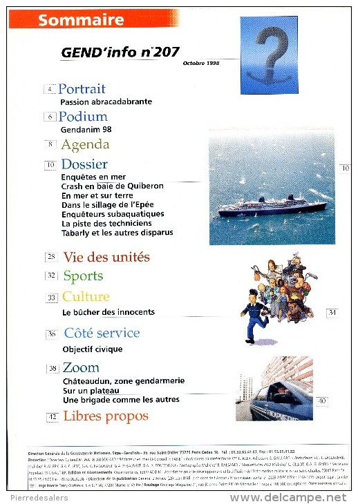 Gendarmerie B - Dossier Enquêtes En Mer - Tabarly Quiberon Epée - Marine Etc  Voir Sommaire Et Extraits - Polizei