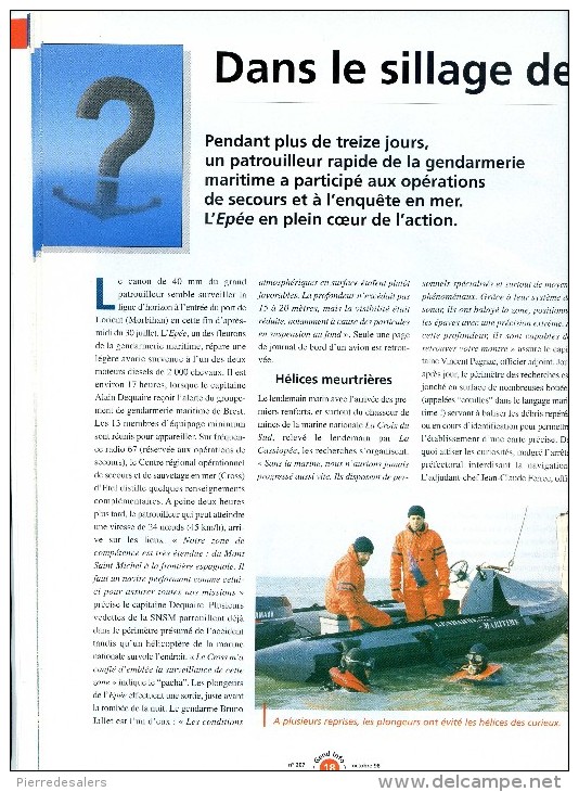 Gendarmerie B - Dossier Enquêtes En Mer - Tabarly Quiberon Epée - Marine Etc  Voir Sommaire Et Extraits - Police & Gendarmerie