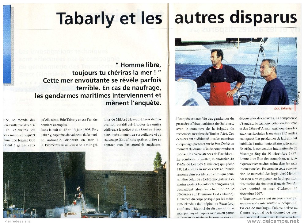 Gendarmerie B - Dossier Enquêtes En Mer - Tabarly Quiberon Epée - Marine Etc  Voir Sommaire Et Extraits - Polizei