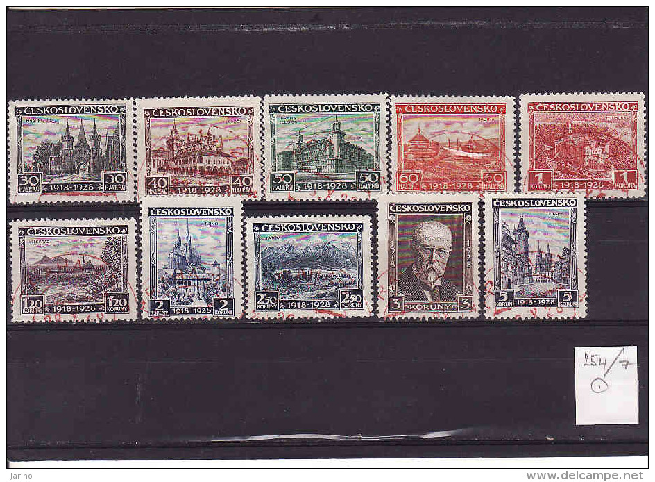 Tschechoslowakei 1928,Michel 267 - 276, Gebraucht - Used Stamps