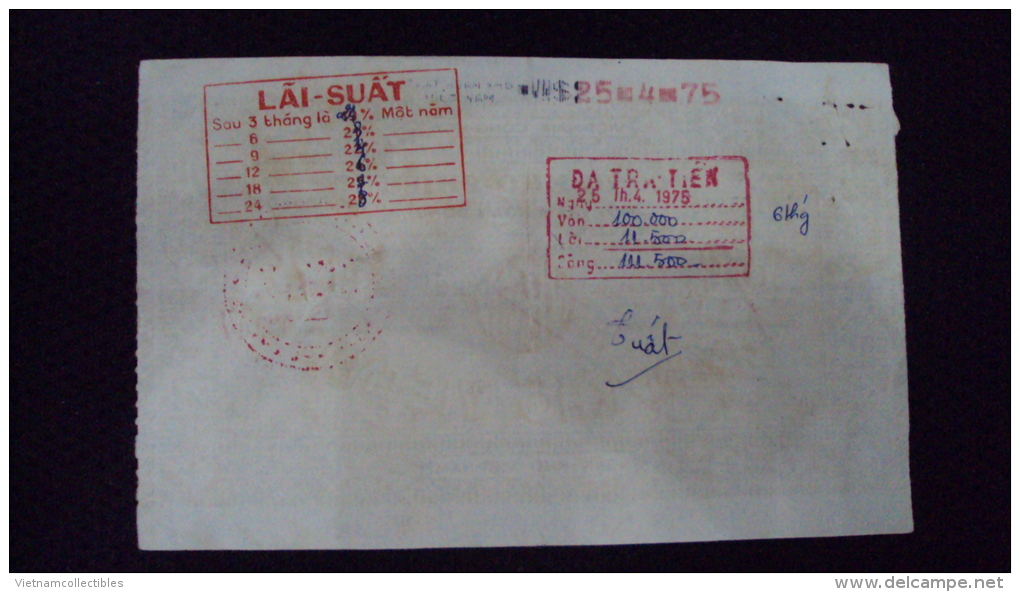 South Vietnam Viet Nam National Bond 100000 D - Zonder Classificatie