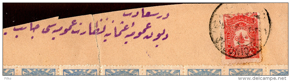 Ottoman Empire,Macedonia Bilingual Postmark: SALONIQUE 12.05.1907,Y&T#108+109,on Piece,as Scan - Storia Postale