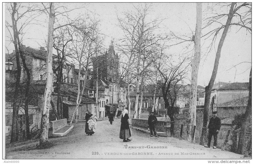 82 - Tarn-et-Garonne - VERDUN-sur-GARONNE - Avenue De Mas-Grenier.- Animée. - Verdun Sur Garonne