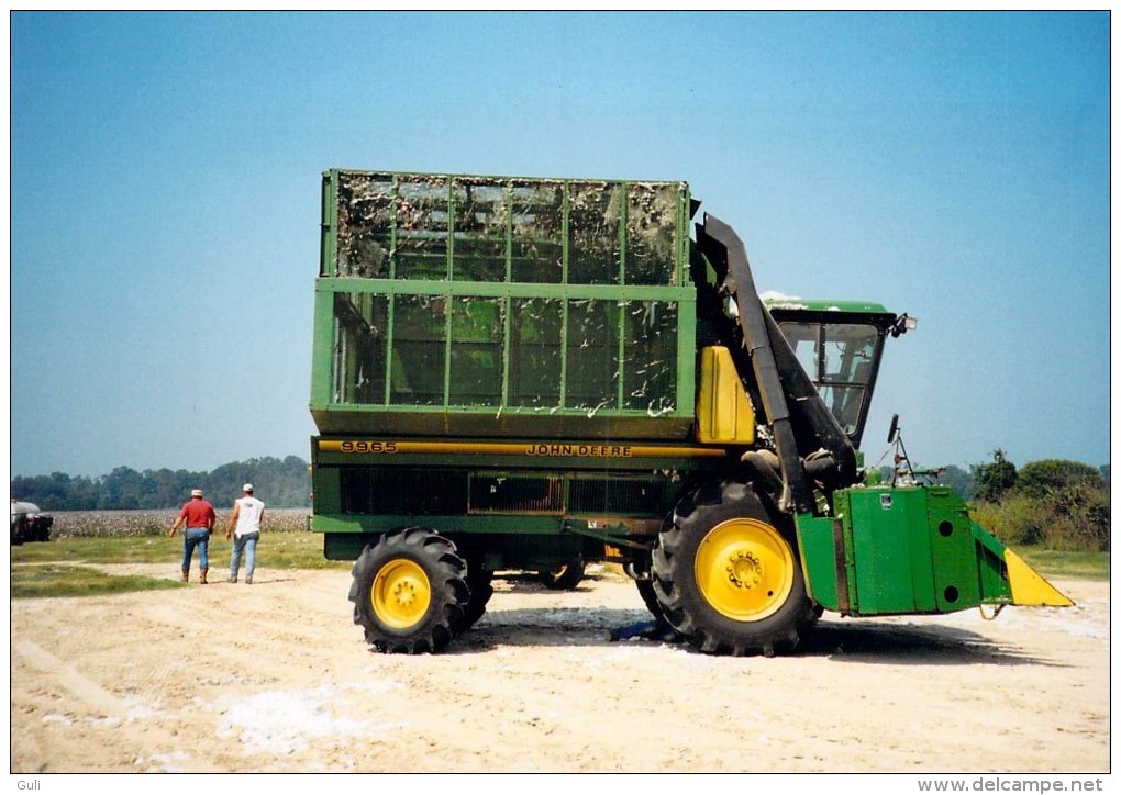 PHOTO 5 photos originales Récolte du coton en Louisianne -année 1998 (tracteur tracteurs récolte Agriculture machine