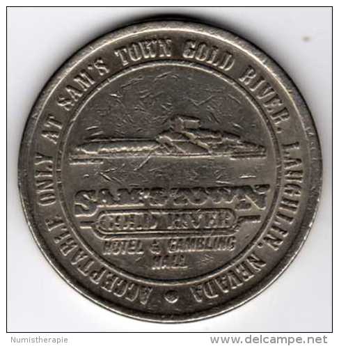 $1 Gaming Token : Jeton Casino Slot Machine : Sam's Town Gold River : Laughlin NV 1984 - Casino