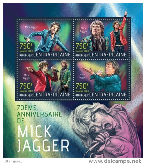 Central African Republic. 2013 Mick Jagger. (519a) - Chanteurs