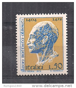 ITALIA 1972 LEON BATTISTA ALBERTI SASS. 1193 MNH XF - 1971-80:  Nuevos