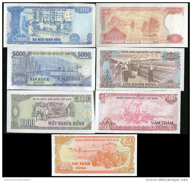 Collection Of 07 Vietnam Viet Nam Different UNC Banknotes - Vietnam