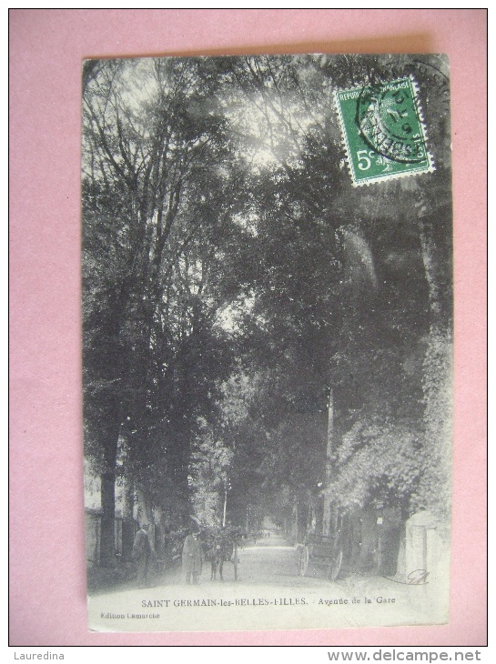 CP SAINT GERMAIN LES BELLES FILLES  AVENUE DE LA GARE - ECRITE EN 1912 - Saint Germain Les Belles