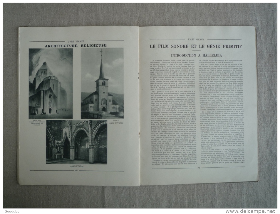 L´Art Vivant N°124  1930  centenaire romantisme. Baudelaire Nadar. Halleluia 1er film parlant.V.Photos.