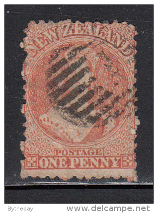 New Zealand Used Scott #16 1p Victoria, Orange Vermilion Wmk: Large Star Perf: 13 - Gebraucht