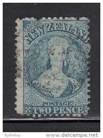 New Zealand Used Scott #32a 2p Victoria, Blue, Worn Plate Wmk: Large Star Perf: 12.5 - Usados