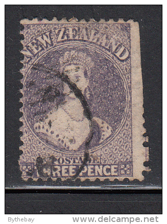 New Zealand Used Scott #18 3p Victoria, Lilac Wmk: Large Star Perf: 13 - Gebraucht