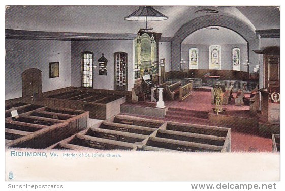 Interior Of Saint Johns Church Richmond Virginia 1907 - Richmond