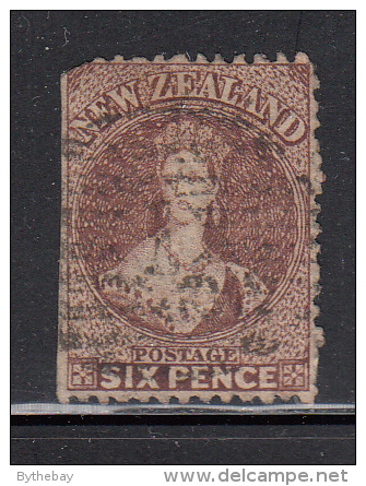 New Zealand Used Scott #36 6p Victoria, Red Brown Wmk: Large Star Perf: 12.5 - Used Stamps