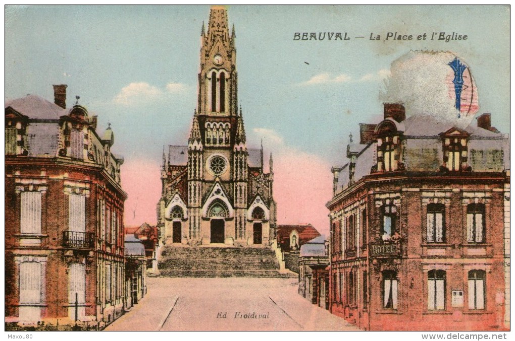 BEAUVAL - La Place Et L'Eglise - 1930 - - Beauval