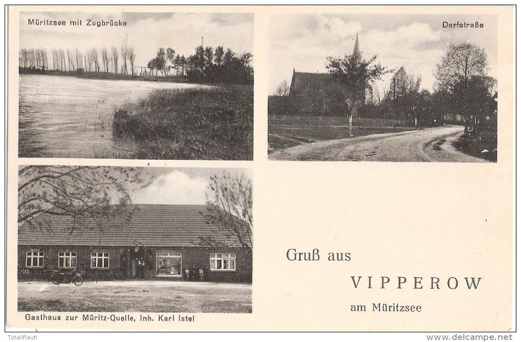 Gruß Aus VIPPEROW Müritzsee Gasthaus Zur Müritz Quelle Inh Karl Istel 24.7.1935 ü Röbel - Roebel