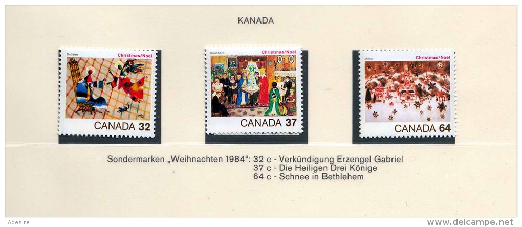 KANADA 1984, 32+37+64c ** Weihnachts Sondermarken - Abarten Und Kuriositäten