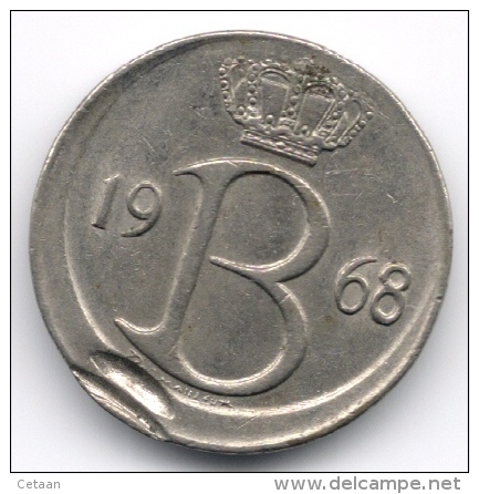 Belgium : 25 Centimes 1964 Dutch Legend - Strike Error & Off-center - 25 Cent