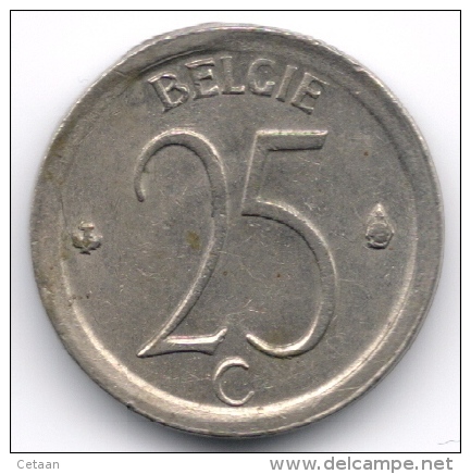 Belgium : 25 Centimes 1964 Dutch Legend - Strike Error & Off-center - 25 Cent