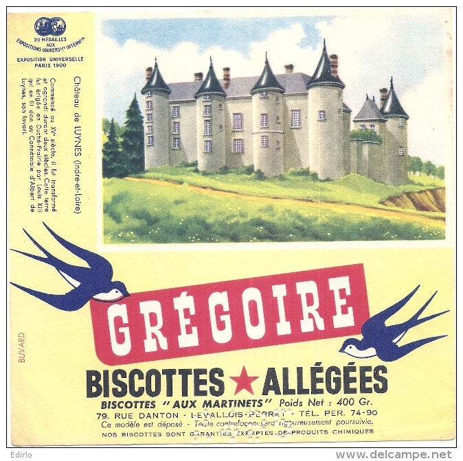 - BUVARD-  GREGOIRE  Biscottes Allégées - Château De LUYNES - Food