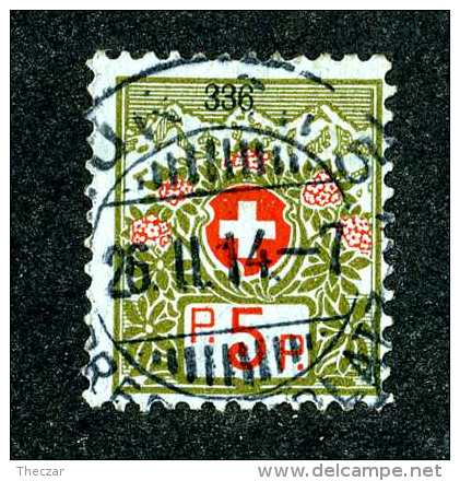 2774  Switzerland 1911  Michel #4 I  Used  Scott #S3~Offers Always Welcome!~ - Vrijstelling Van Portkosten