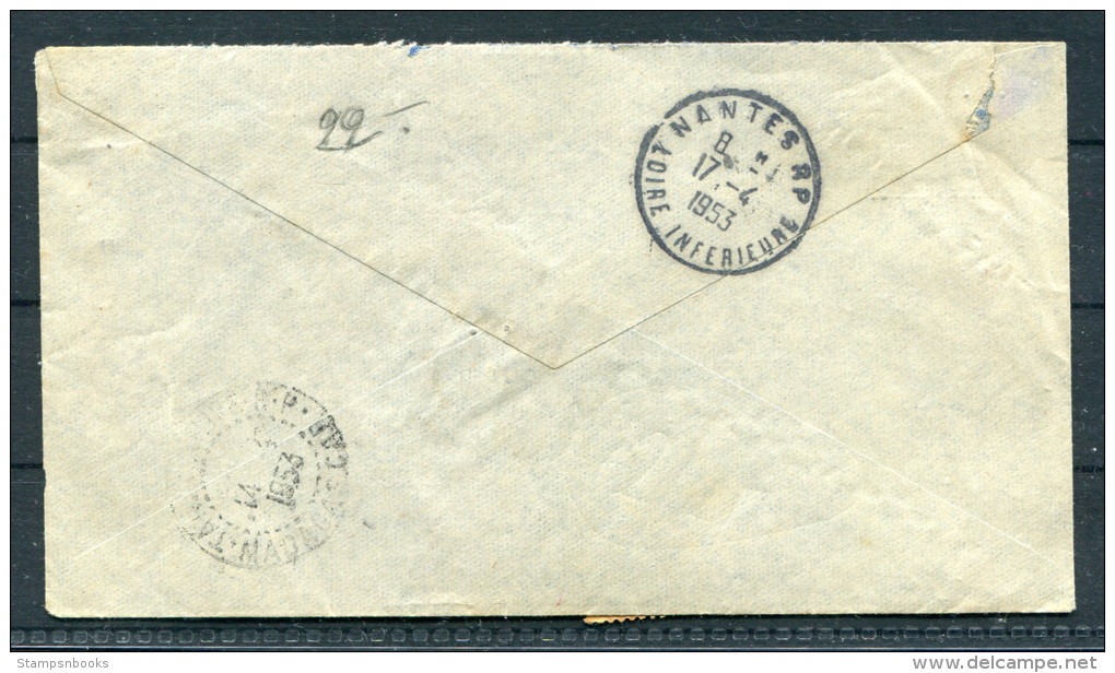 1953 Madagascar Ambatondrazaka Registered Airmail Cover - Nantes France - Covers & Documents