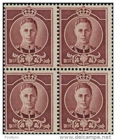 AUSTRALIA 1937. George VI WATERLOW Red. ESSAY. 4-block      [essai,Probedruck,ensayo, Saggio,proef] - Variedades Y Curiosidades