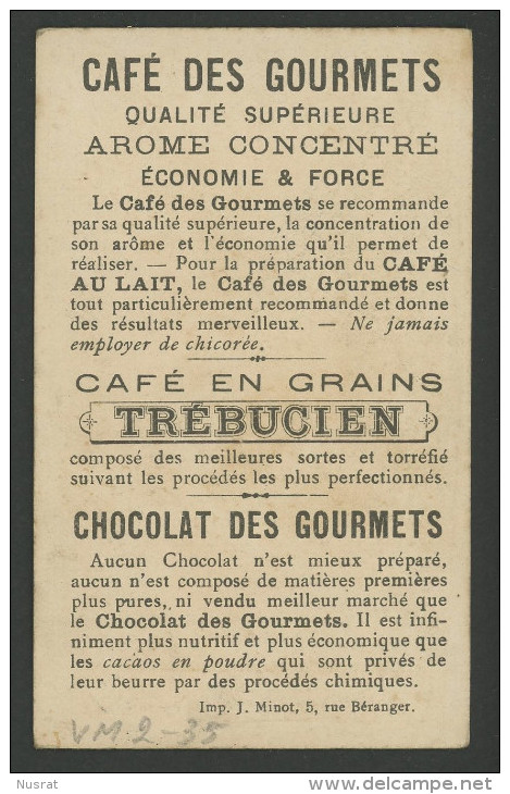 Café Des Gourmets, Chromo Lith. J. Minot, Perles De Ceylan - Thé & Café