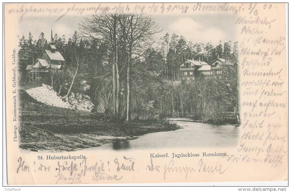 ROMINTEN Kaiserliches Jagd Schloß St Hubertuskapelle Krasnolessje Kr Goldap 4.6.1900 Gelaufen - Ostpreussen