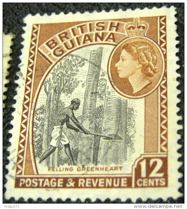 British Guiana 1954 Felling Greenheart 12c - Used - British Guiana (...-1966)